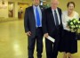 Ambassador Gilinski with wife Perla Amos Gaver gives Ambassador Isaac and Perla Gilinski a campus tour