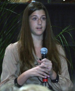 Julia Vanderwiel sings "The Star Spangled Banner"