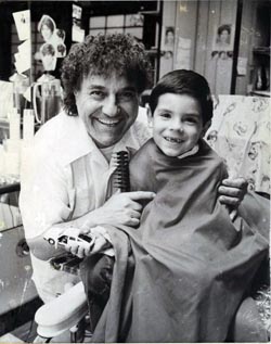 Jacob Mammon, also known as "Mr. Figaro" cutting young Albert's hair
