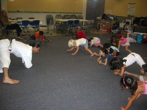 Tarbuton campers learn karate -- in Hebrew. Photo courtesy of Tarbuton