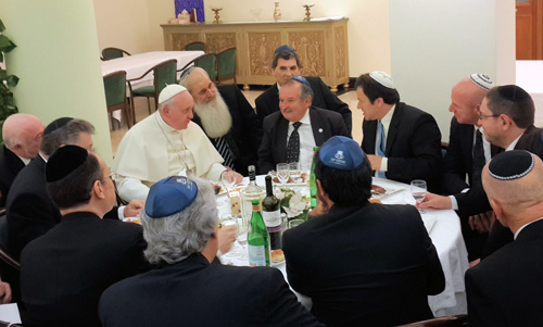 Pope Francis lunches with Argentine Jewish delegation on Thursday, Jan. 16, 2014