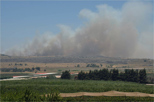 Fighting in Syria, as seen from Israel, Credit: Tsuriel Coheen Arazi/ Tazpit News Agency.