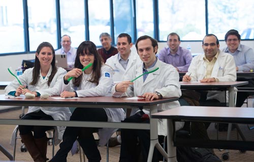 Israel-bound dentists prior to taking their examination, Feb. 24, 2014 (Photo:Shahar Azran)