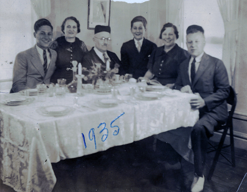 Cantor Merel as a boy (middle of seder table) circa 1935