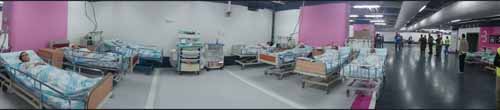 Patient bay in underground facility at Rambam Hospital