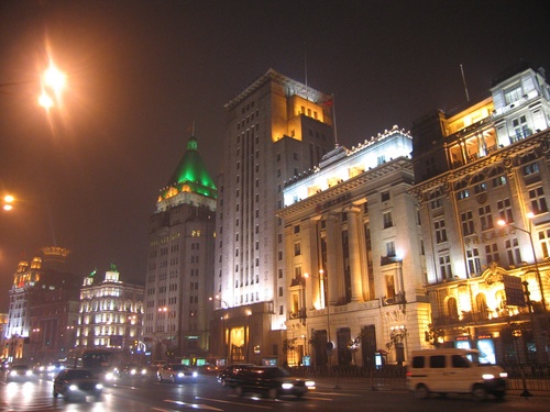 Shanghai's famous Bund district, where many of the buildings were built and owned by wealthy Sephardic Jewish families. Credit: Anthony Hartman via Wikimedia Commons.