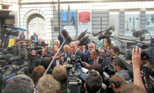Ronald Lauderoutside Jewish Museum, June 2, 2014