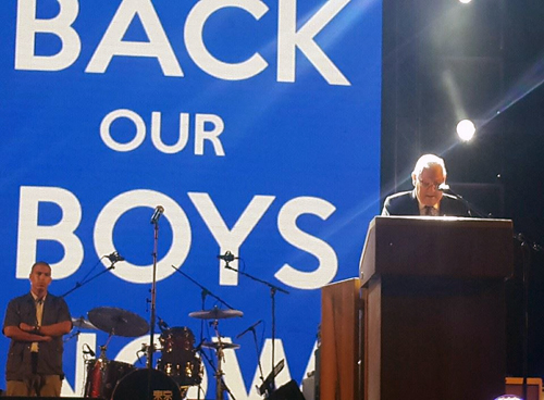 Israel's President-elect Rivlin at rally June 29 for 3 kidnapped Israeli teens