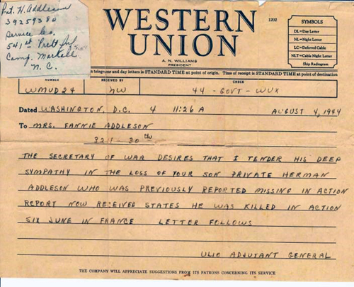 western Union telegram
