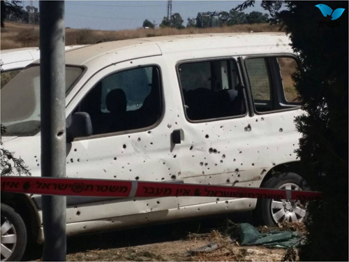 This car in Sderot shows damage from falling explosives. Photo: Noga Benoudiz, Tazpit News Agency