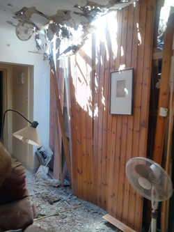 Chaya Pachuk's semi-destroyed living room