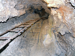 Ladder in the Chimney Room at Mount Shasta Caverns