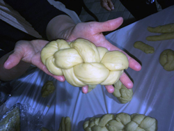 Braided challah dough