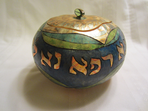 Painted gourd by Linda Slade