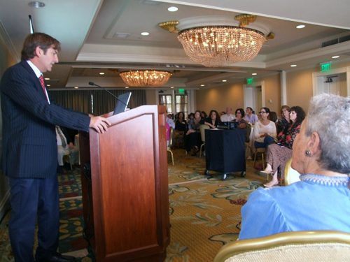 Dr. Rami Mosheiff of Hadassah Hospital in Jerusalem addresses Hadassah group at Hotel del Coronado on Sunday, Oct. 26