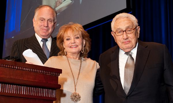 Left to right: Ronald S. Lauder, Barbara Walters, Henry A. Kissinger (photo: Ellen Dubin)
