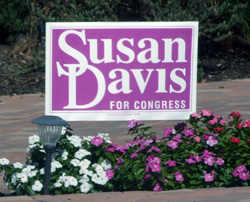 Lawn sign for Susan Davis