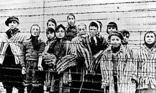 Child survivors at Auschwitz (Russian Army photo)