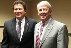 Senator Marty Block, left, with Bernie Rhinerson