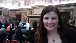 Jenn Lindsay at audience with Pope Francis