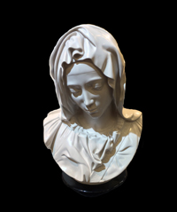 Marble cast of head of Mary from Michelangelo's 'Pieta'