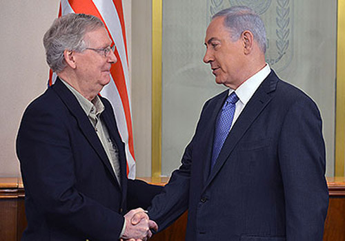 U.S. Senate Majority Leader Mitch McConnell and Israeli Prime Minister Benjamin Netanyahu (Photo: Prime Minister's Office)