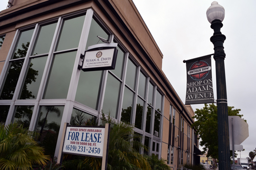 U.S. Rep. Susan Davis's office is located at the corner of Adams Avenue and Oregon Street.