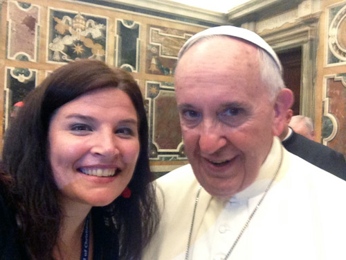 Jenn Lindsay's selfie with the Pope