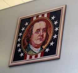 Ben Franklin portrait in Jelly Belly candy