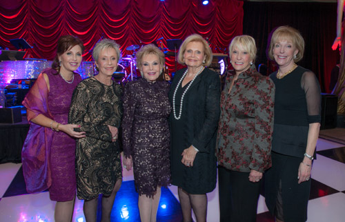 From left, Mary Epsten, Esther Fischer, Lee Goldberg, Joan Jacobs, Linda Platt, and Andrea Oster attended the Seacrest 'Silver Screen' gala