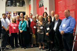 Rabbi Simcha Weiser (fifth from left and in back) is joined by Soille San Diego Hebrew Day School supporters