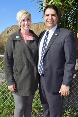 Sara Miller and Shahar Azani, respectively southwestern and northeastern regional directors of StandWithUs, in San Diego