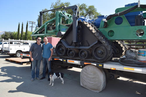Peter and Ben Weinrib with a submersible dredge