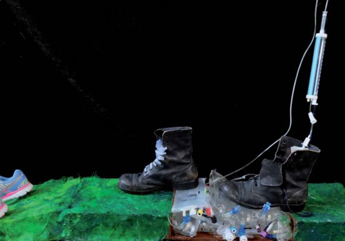 Boots at Ezer Mizion Cancer Survivors Exhibit