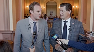 Republican Assembly Leader and Republican Senate Leader Brian Jones at news conference in Sacramento. (Photo courtesy of Brian Jones)